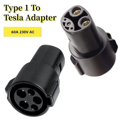 Соединители J1772 одиночной фазы 60A EV AC поручая к переходникам Tesla для заряжателей электротранспортов