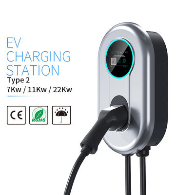 Куча дома EV Wallbox типа 2 поручая для электрического автомобиля 32A 7.36KW 1 участок с LCD